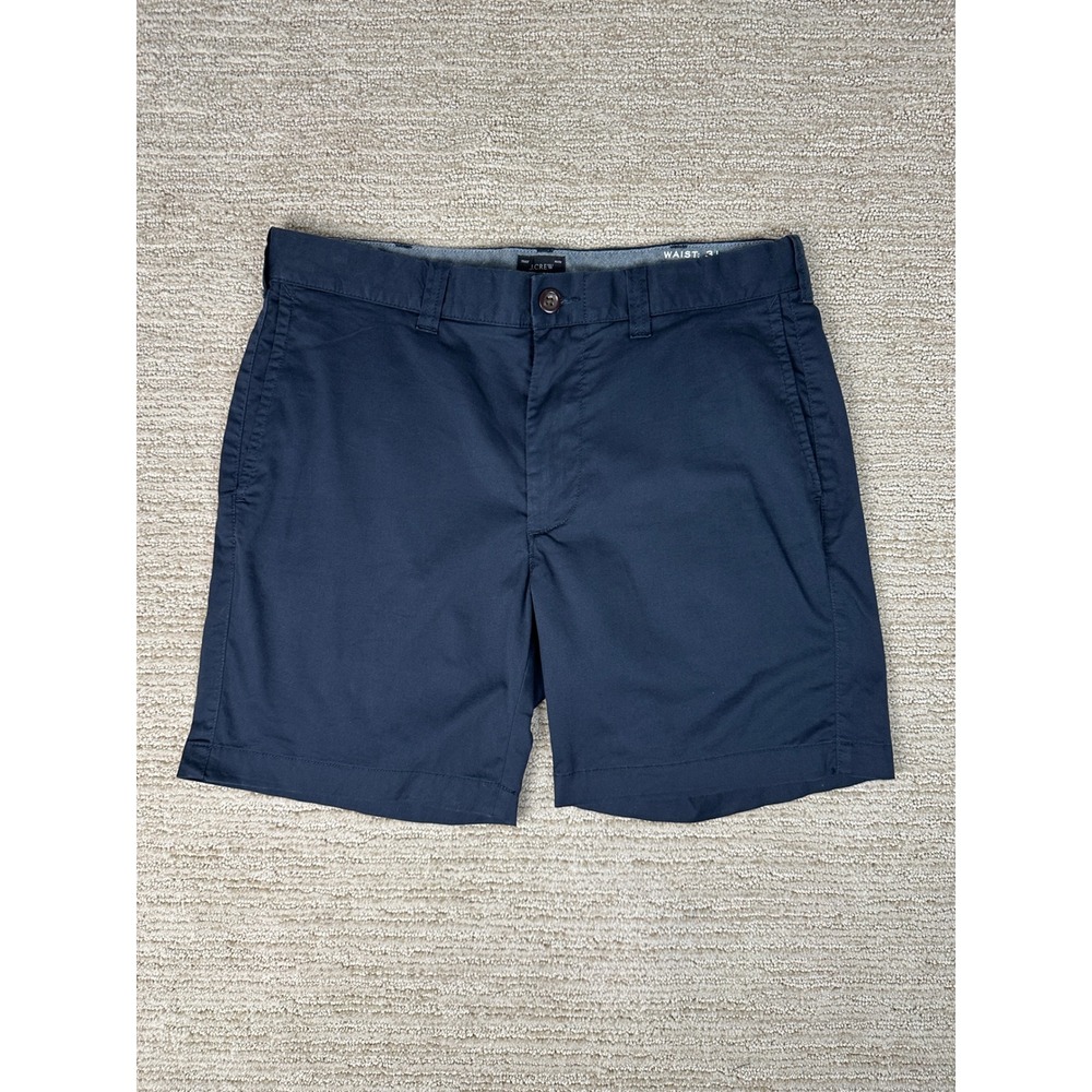 J.Crew Mens 7 Inch Stretch Chino Shorts Navy Blue Waist 31 RN77388